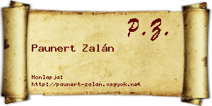 Paunert Zalán névjegykártya